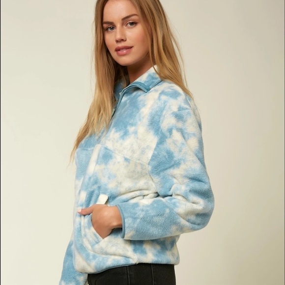 🔆O’NEILL🔆 LUCIE TIE DYE FLEECE SWEATSHIRT SWEATER JACKET - Picture 8 of 13